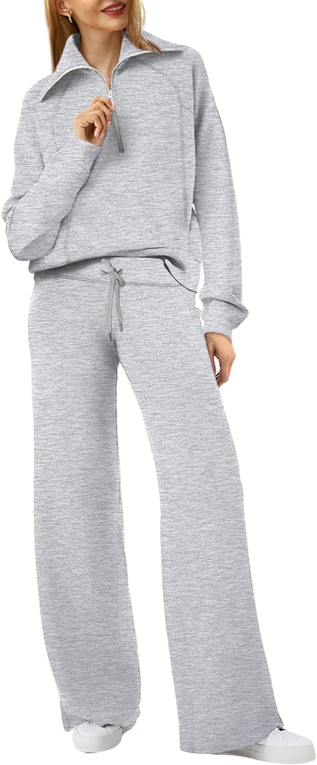 XIEERDUO Lounge Sets For Women: Chic Half Zip Sweatshirt & Pants