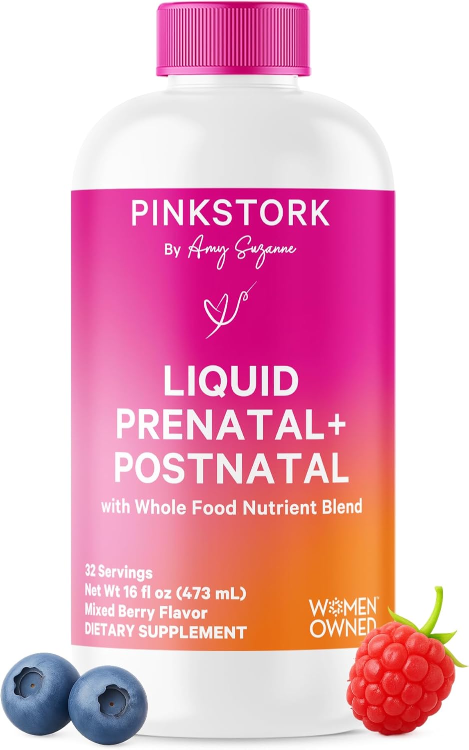 Pink Stork Liquid Prenatal Vitamins for Women - Berry Flavor