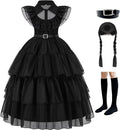 Avady Black Dress Up Costume for Girls Birthday Party Fun