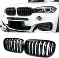 MAXDOM Replacement Front Upper Grill for BMW X5 X6 - Gloss Black