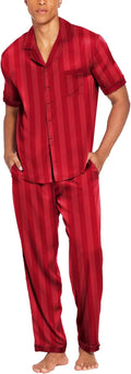 Ekouaer Men Satin Silk Pajamas Set 2 Piece - Comfortable Satin Lounge