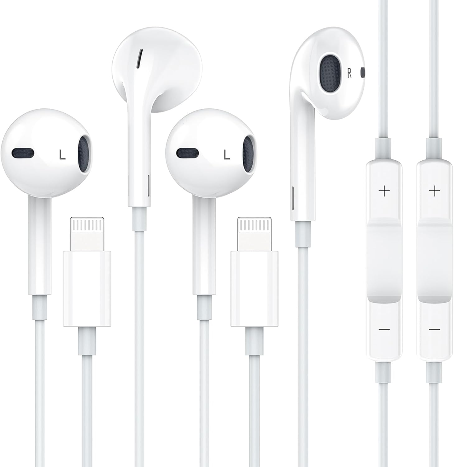 Apple MFi Certified Earbuds 2Pack for iPhone - Hands-Free Music & Calls