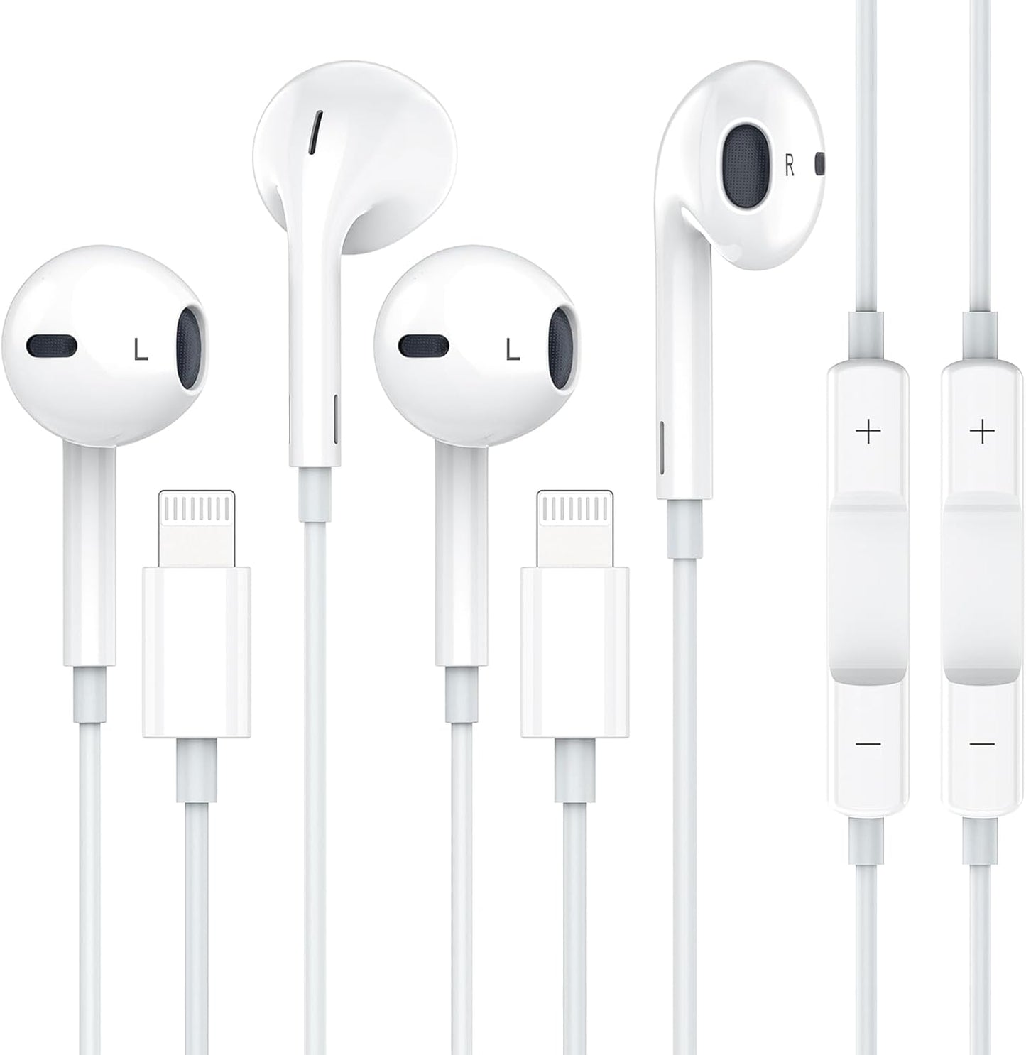 Everdigi MFi Certified 2Pack iPhone Earbuds - Noise Canceling & Volume Control