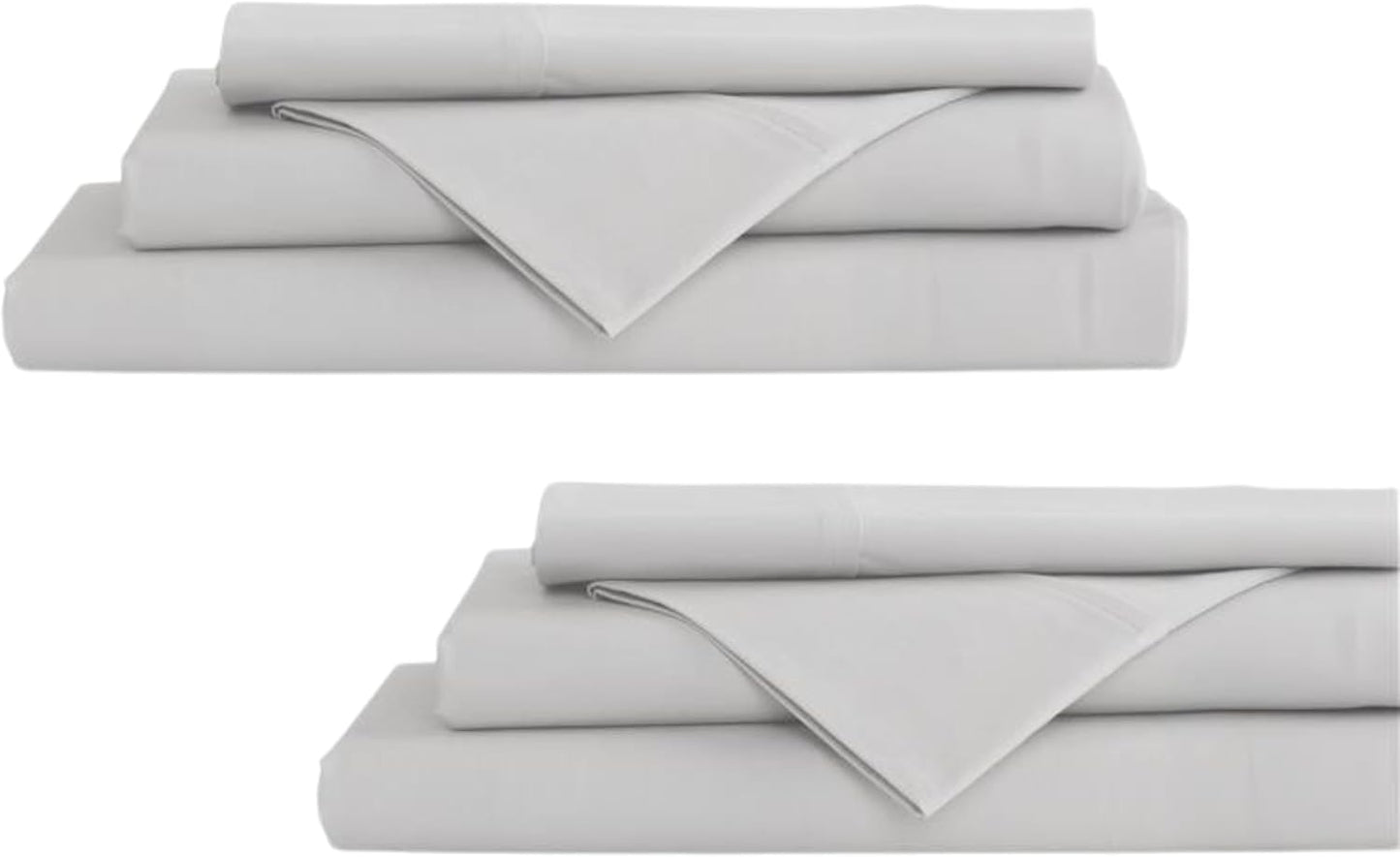 100% Cotton Percale Sheet Set for King Size Beds - Silver