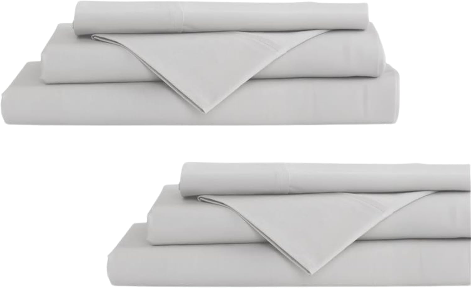100% Cotton Percale Sheet Set for King Size Beds - Silver