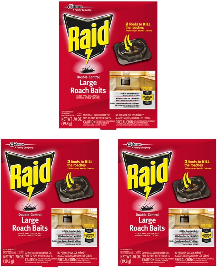 Raid Double Control Large Roach Baits for Effective Roach Control