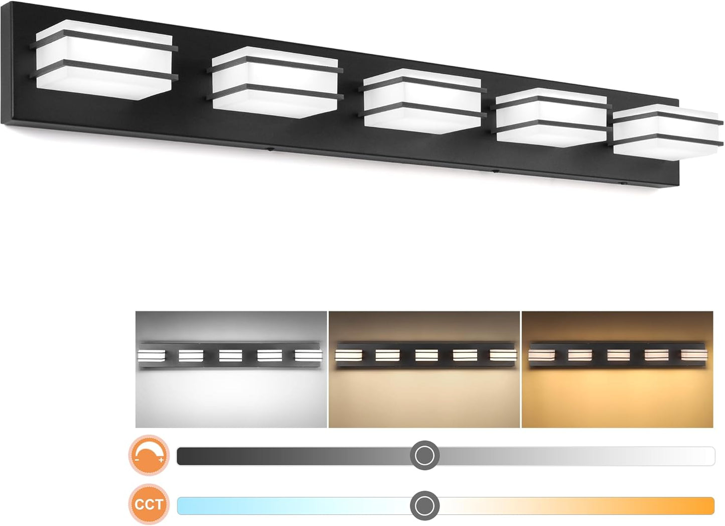 3 Color Temperature Dimmable Vanity Lighting Fixtures for Bathroom