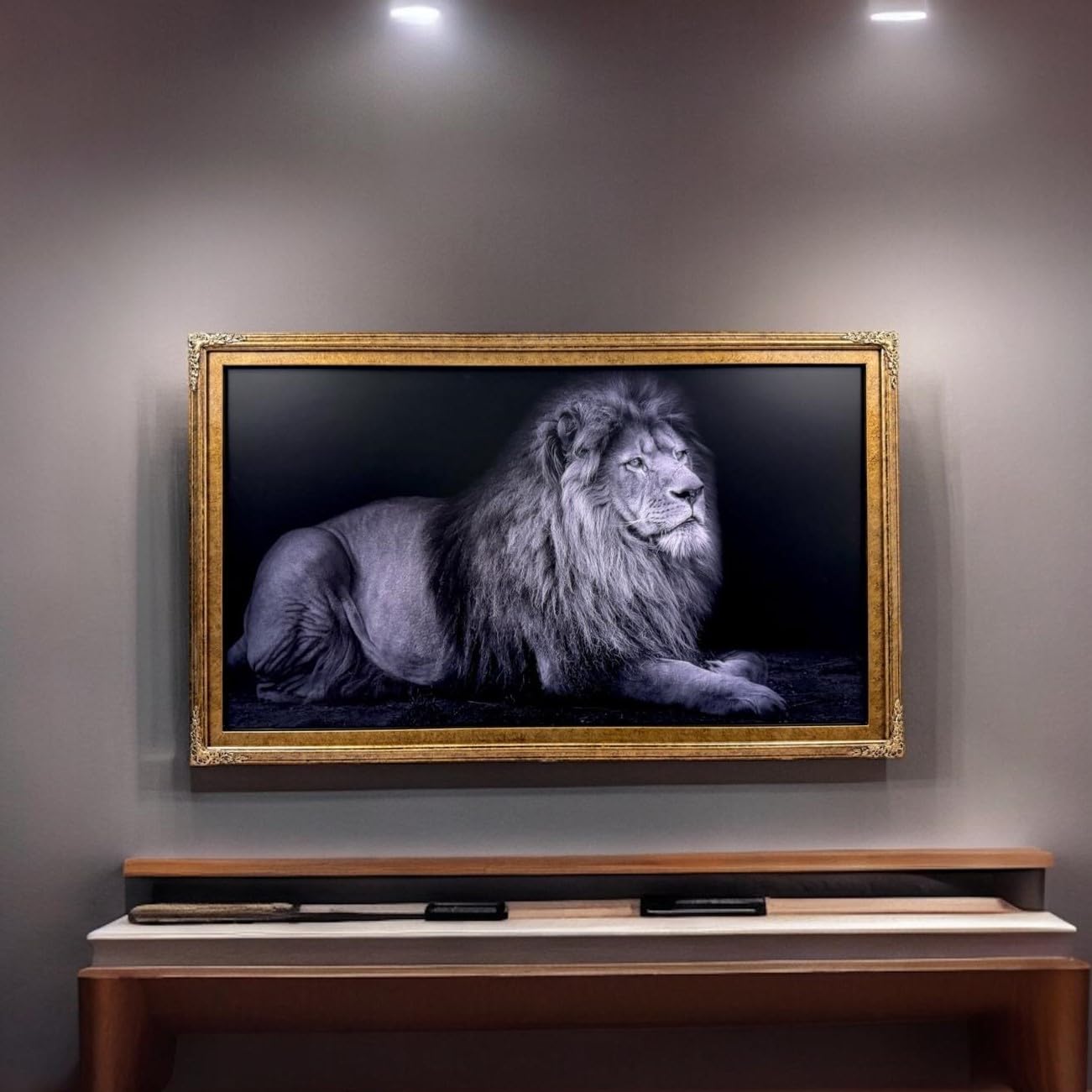 Handmade Marble Gold TV Frame for 55 Samsung The Frame TV