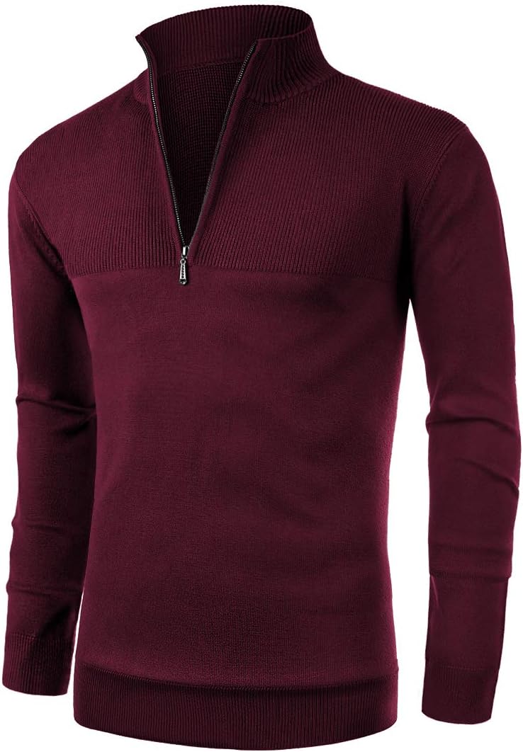 NITAGUT Slim Fit Mock Neck Polo Sweater - Stylish Comfort