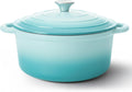 6 Quart Dutch Oven Pot with Lid - Non Stick Enameled Cast Iron