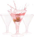 Pink Plastic Martini Glasses - 24 Pack - Perfect for Parties!