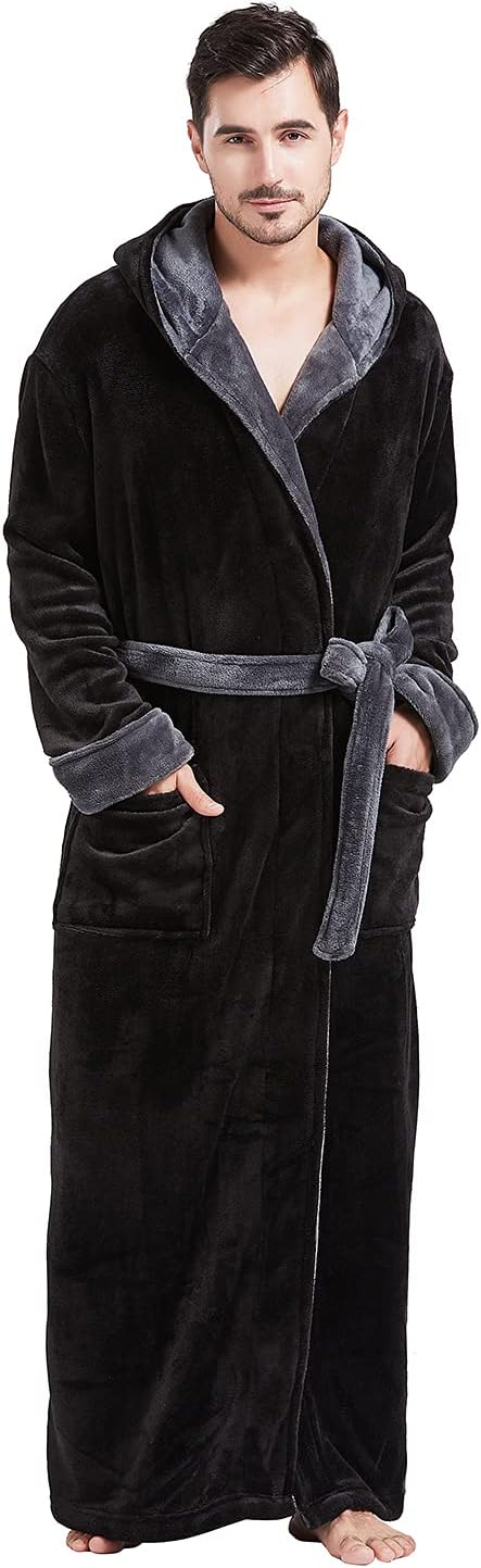 FashGudim Mens Robes Big and Tall with Hood for Cozy Comfort