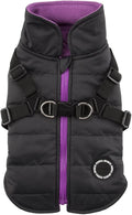 Mountaineer Winter Dog Coat Large Black - Integrated Harness