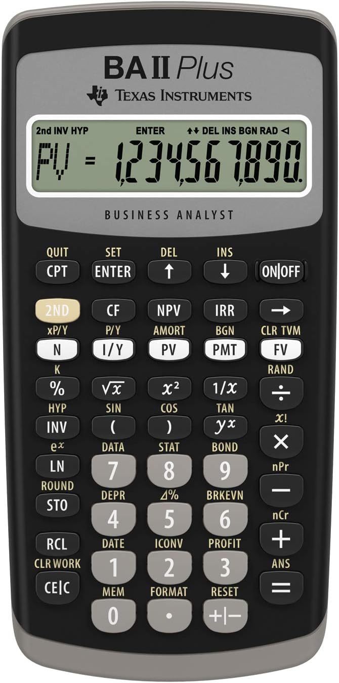 BA II Plus Financial Calculator - Black, Efficient