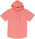 Short Sleeve Hoodie for Men Lightweight Cotton Terry - Moisture