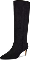 knee high boots for women kitten heel pointed toe - classic sexy Shoes