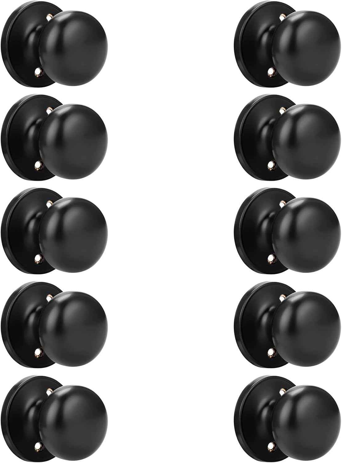 GOBEKOR Half Dummy Knobs for Closet Doors in Matte Black Finish