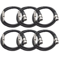 Seismic Audio SATRXL-F6 Black 6ft XLR Female to 1/4in TRS Cables