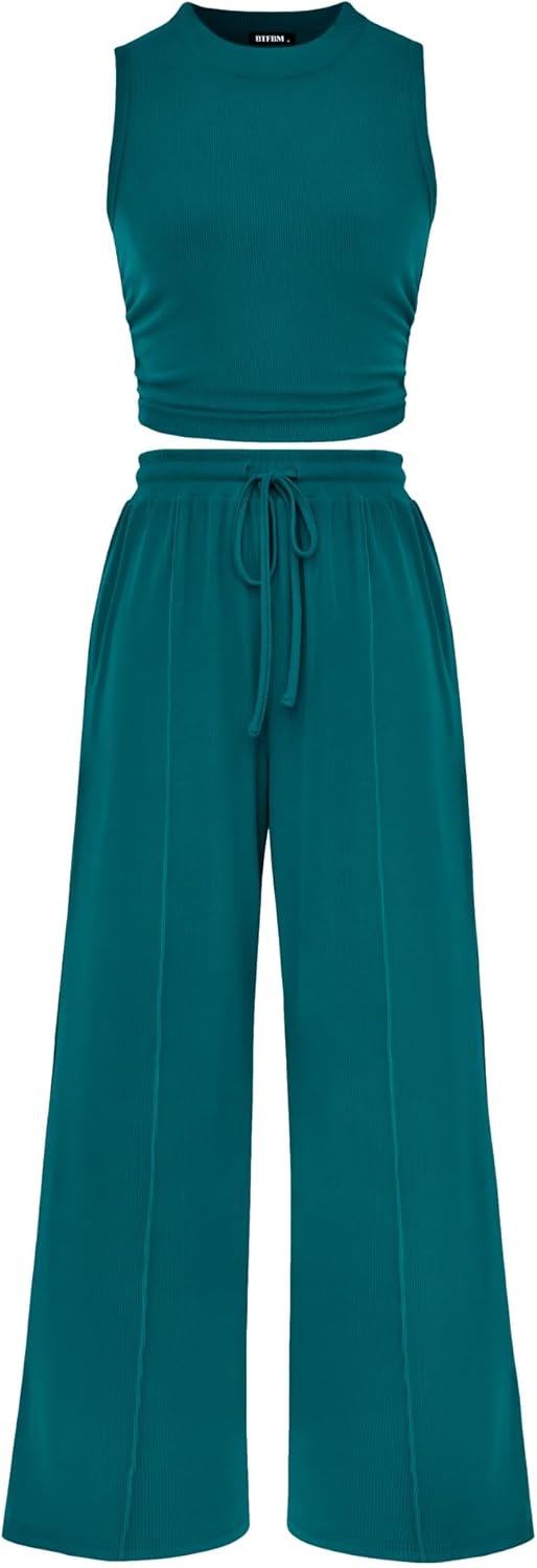 BTFBM Women Summer 2 Piece Outfits for Beach and Lounge Wear