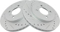 TRQ Front Performance Brake Rotors Set - Cross Drilled & Slotted OE