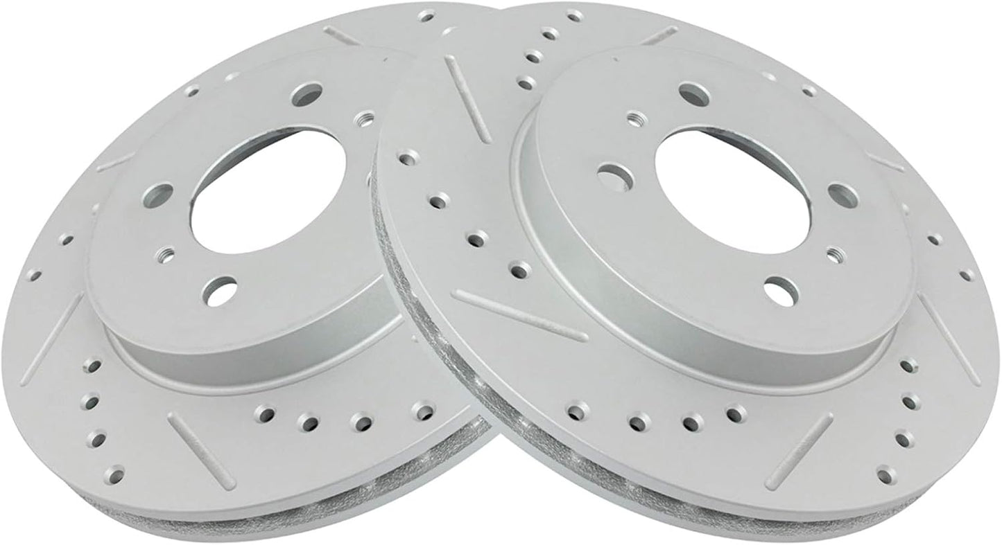 TRQ Front Performance Brake Rotors Set for Mitsubishi Vehicles