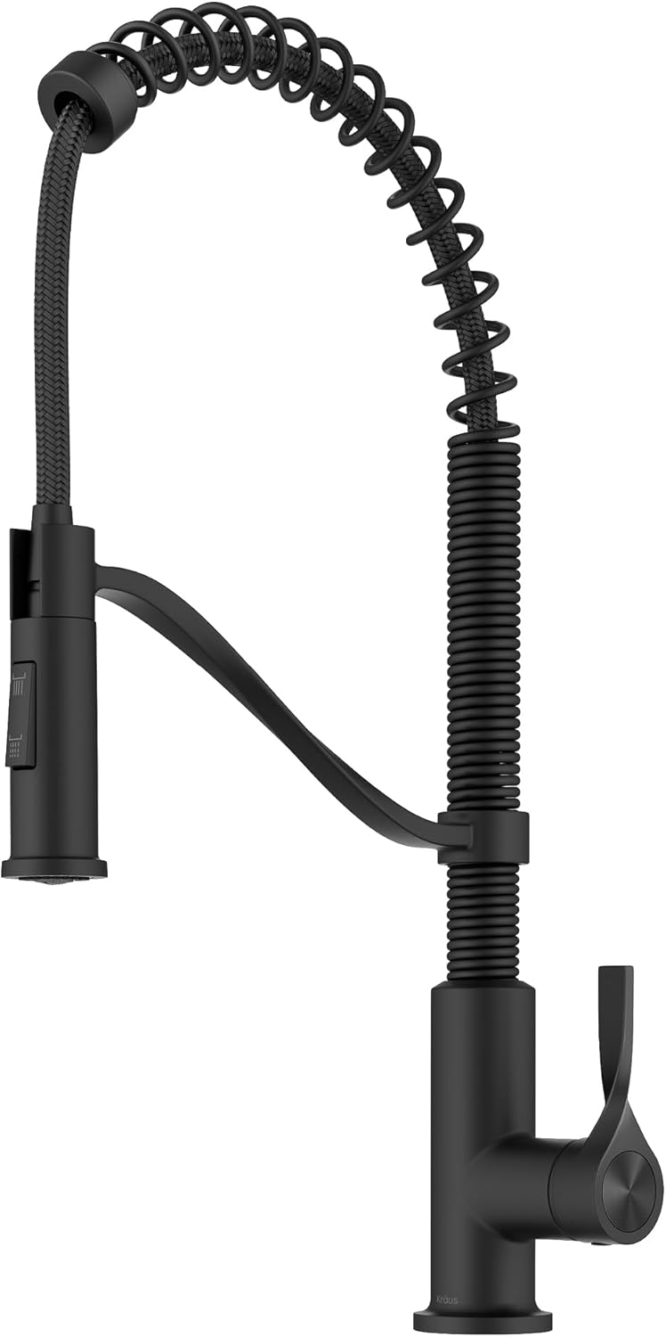 KRAUS Torak Pull Down Kitchen Faucet: Modern Matte Black Design
