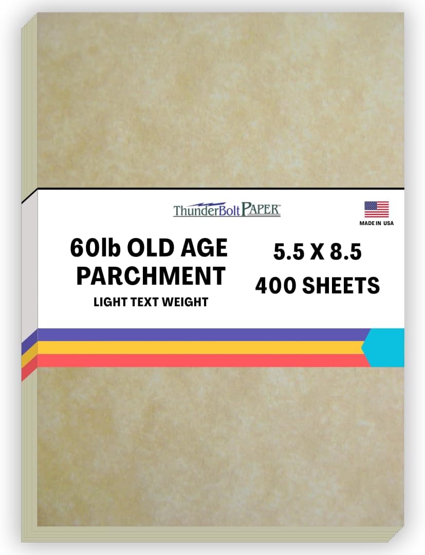 400 Old Age Parchment Paper Sheets for Vintage Projects