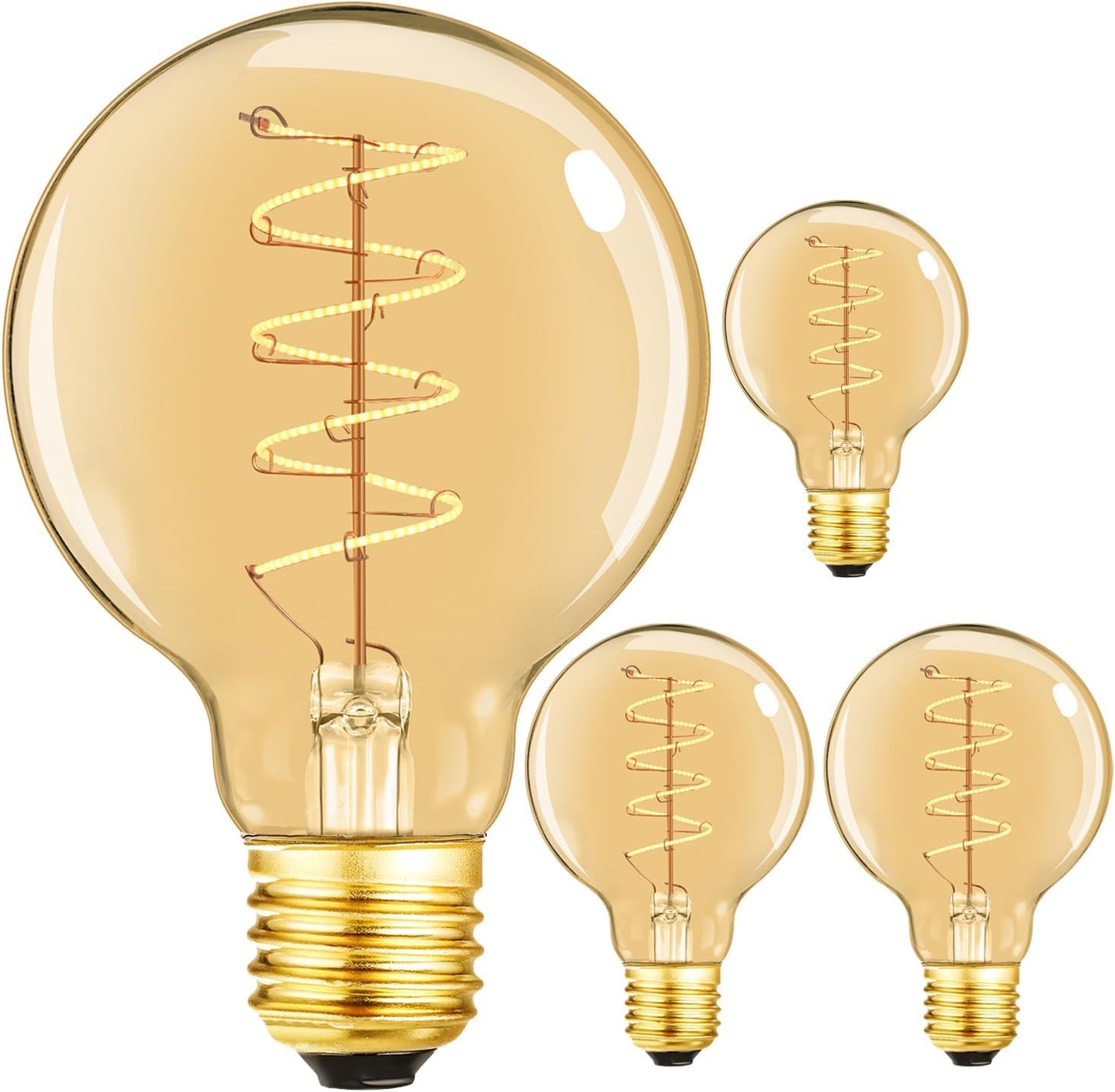 Leools Vintage LED Spiral Filament Bulb G25 Dimmable 6W E26