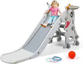 Indoor Slide for Toddlers 1-3 - Foldable Playset with Hoop & Ring Toss