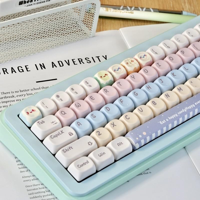 PBT Keycaps 130 Keys Cute Keycaps for Mechanical Keyboards