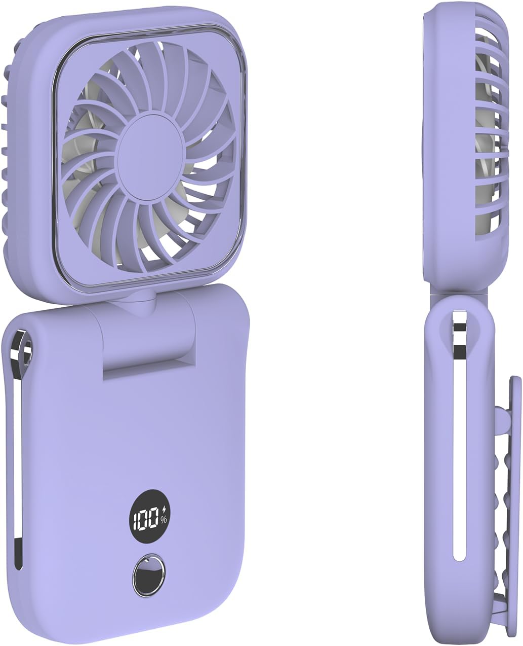 100-Speed Rechargeable Mini Fan, LED Display, Portable - Gift for Women