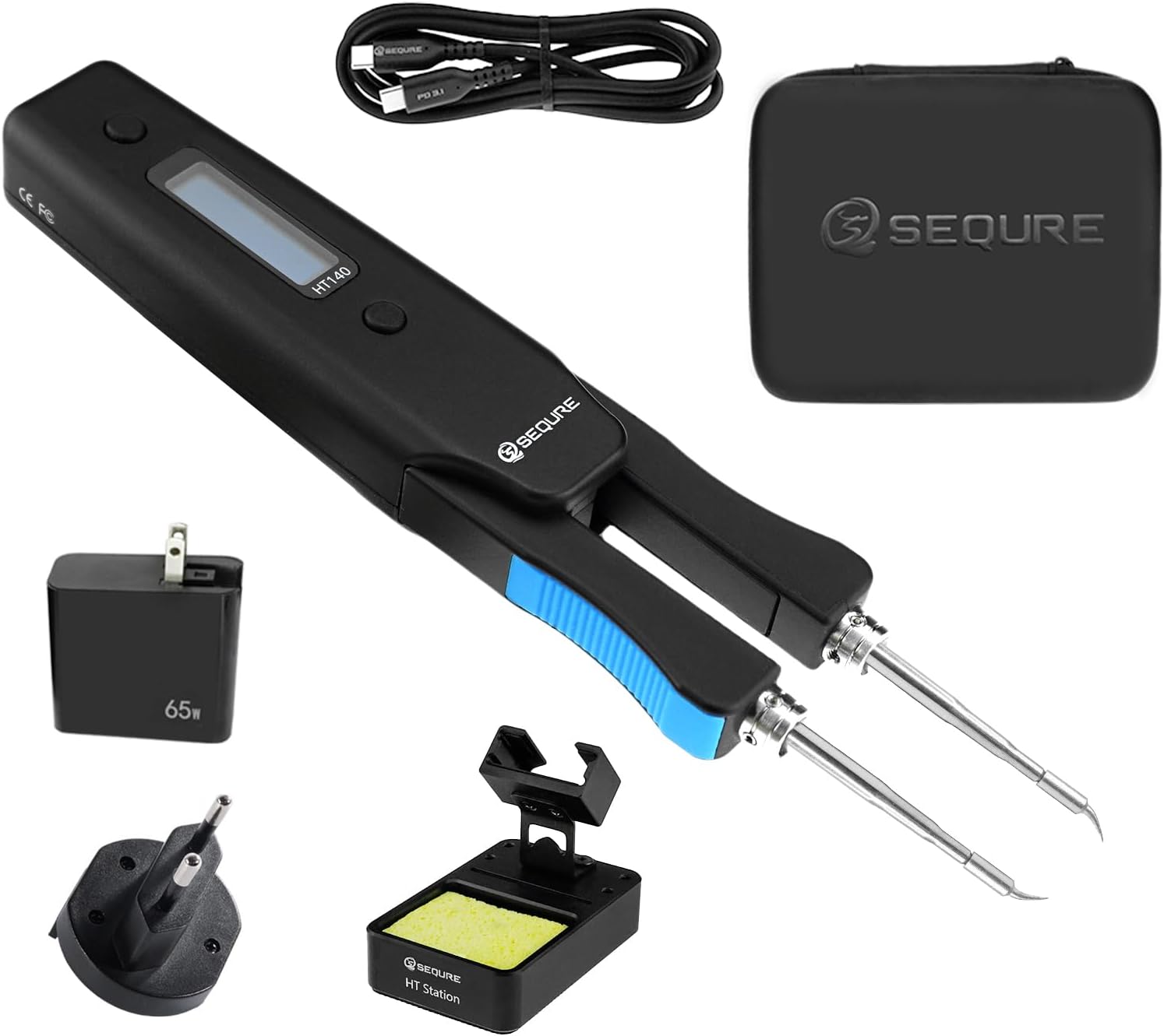 SEQURE HT140 2-IN-1 Portable Hot Tweezers Soldering Iron Kit