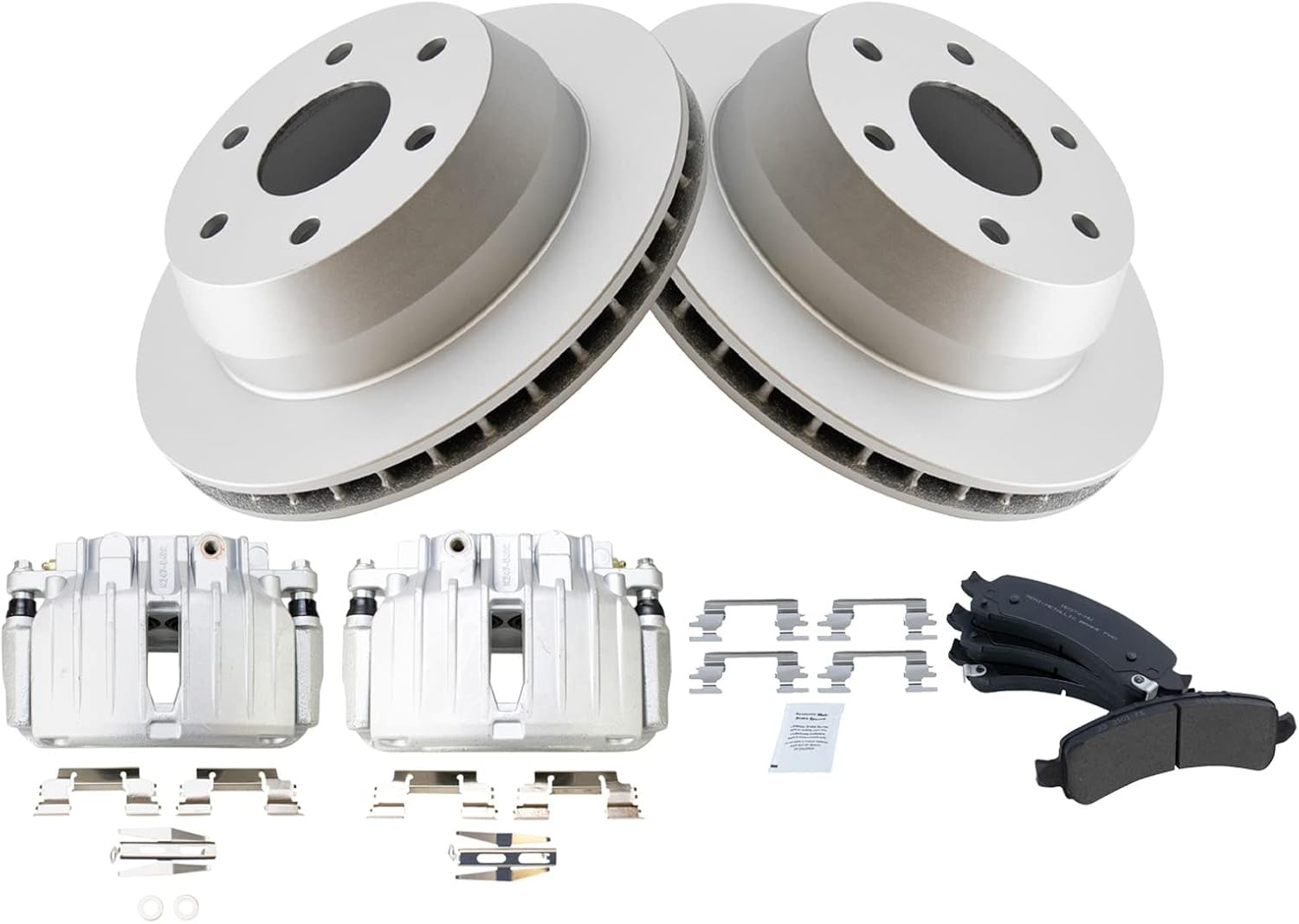 TRQ Rear Brake Calipers with Ceramic Pads & Rotors for 2002 Suburban