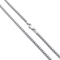 Sterling Silver Square Box Chain Necklace for Men & Women - Stylish