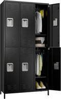 Metal Office Storage Lockers 6 Door Lockable Cabinet - Secure Large