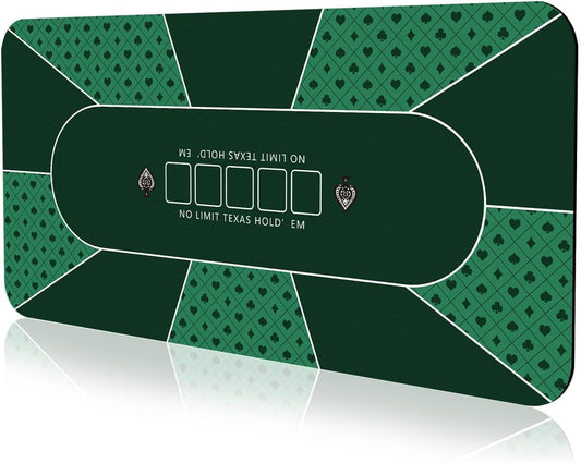 70 x 35 Inch Poker Mat for 8 Players - Perfect for Home Games