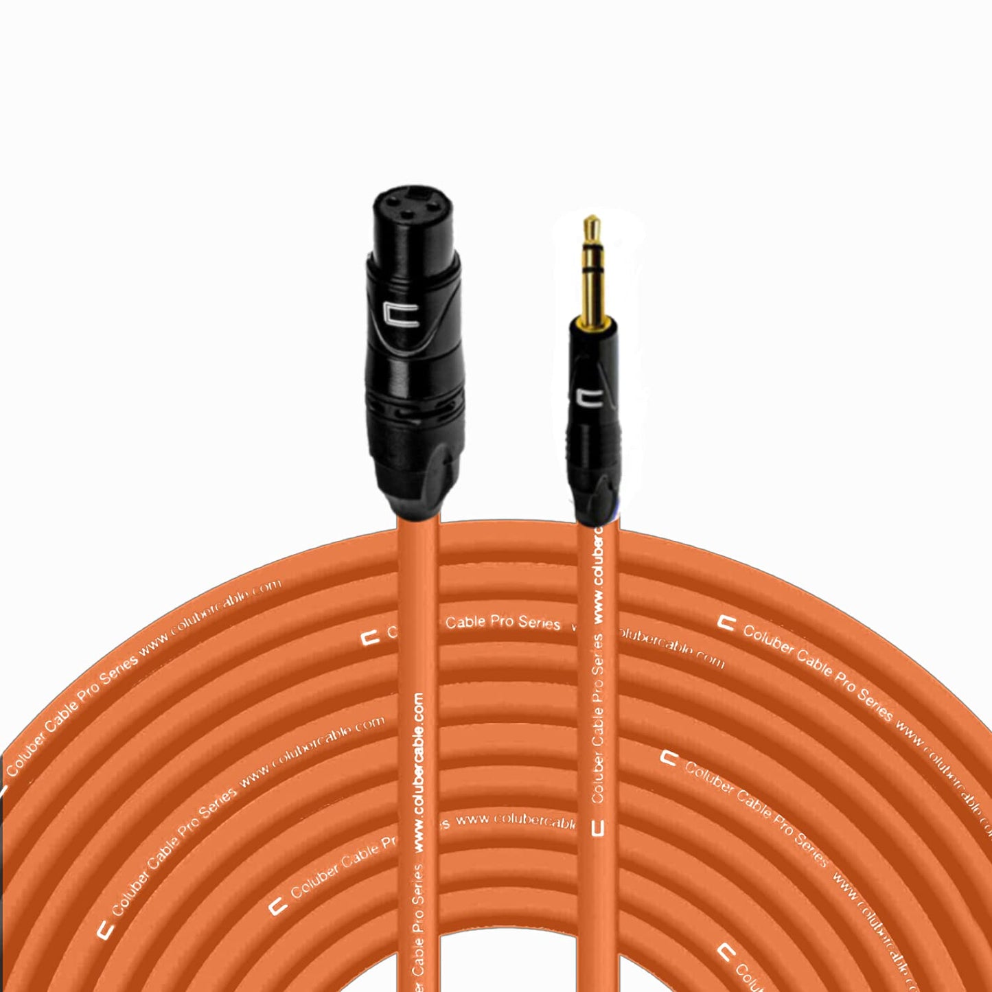 Balanced XLR Female Cable to 3.5 TRS Male - 150 Feet Orange