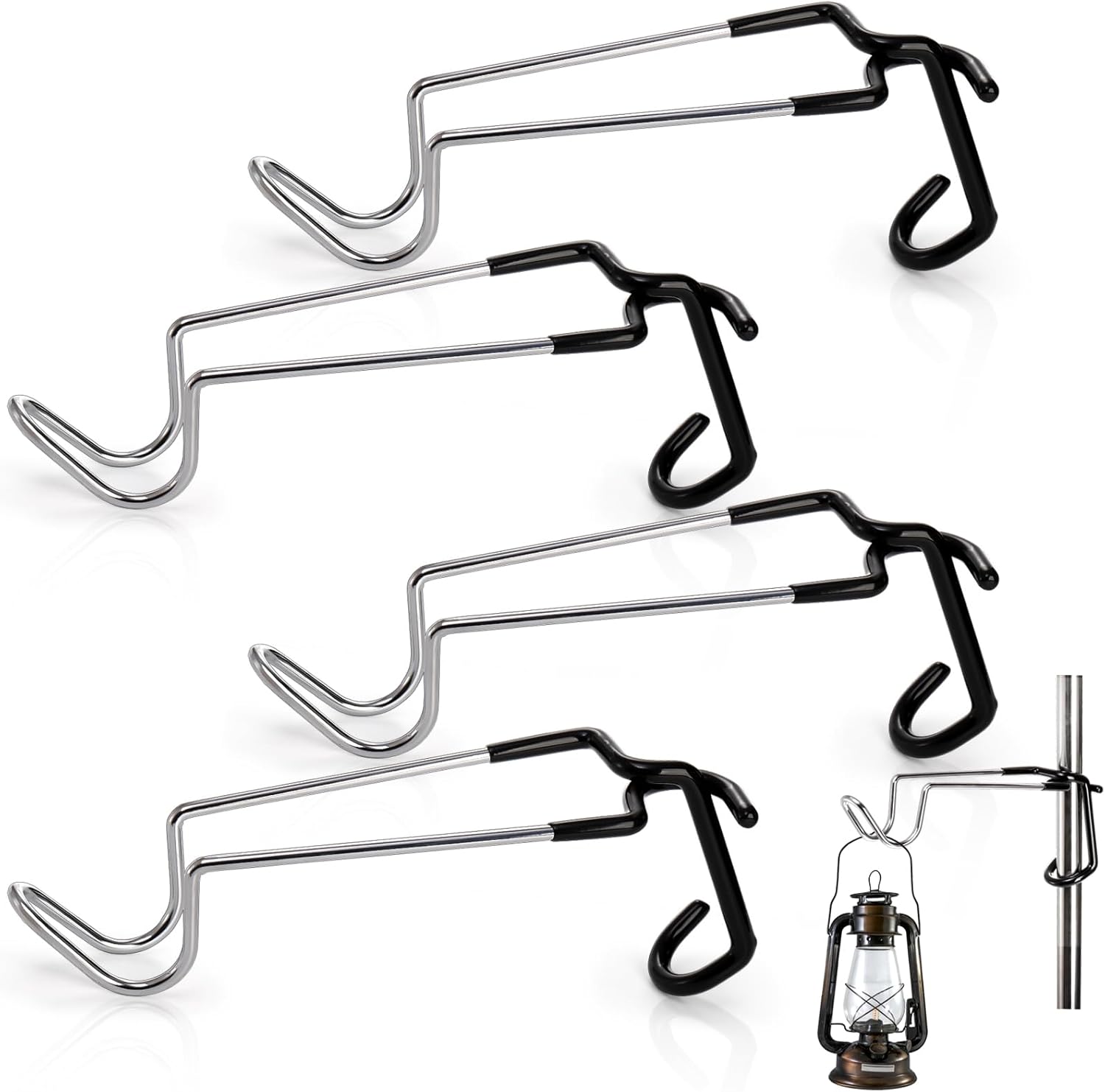 Stainless Steel Camp Lantern Hooks - Portable & Non-Slip