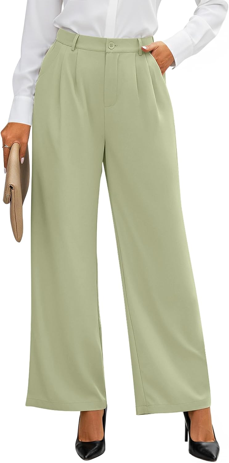GRAPENT Wide Leg Pants for Women - Stylish High Waisted Trousers