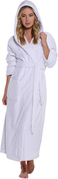 Turquaz Plush Robe for Women - Soft Warm Fleece Bathrobe with Hood