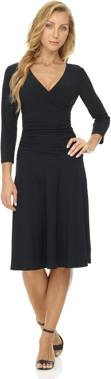Rekucci Women's Slimming 3/4 Sleeve Fit-and-Flare Dress Review
