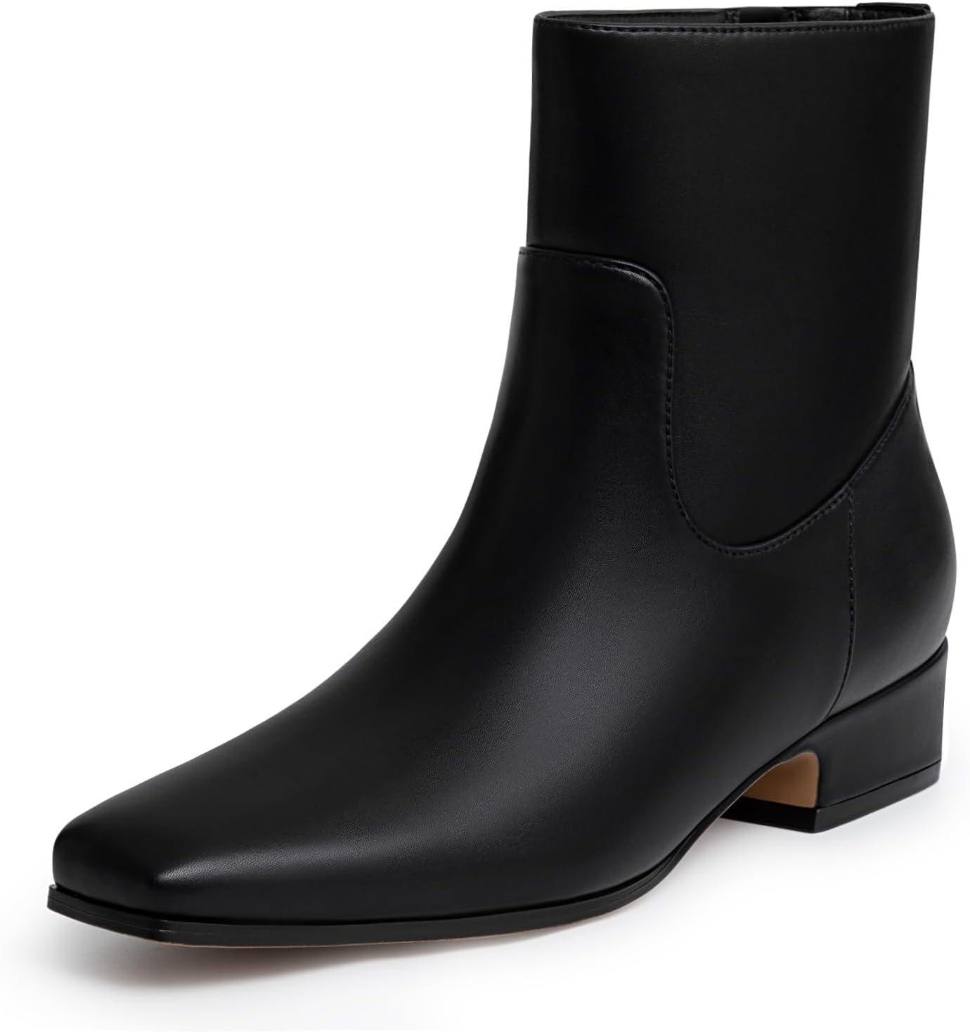 Athlefit Women's Chunky Low Heel Ankle Boots for Stylish Comfort
