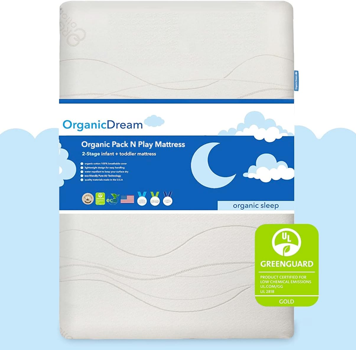 Organic Dream Pack and Play Mattress for Safe Infant Sleep