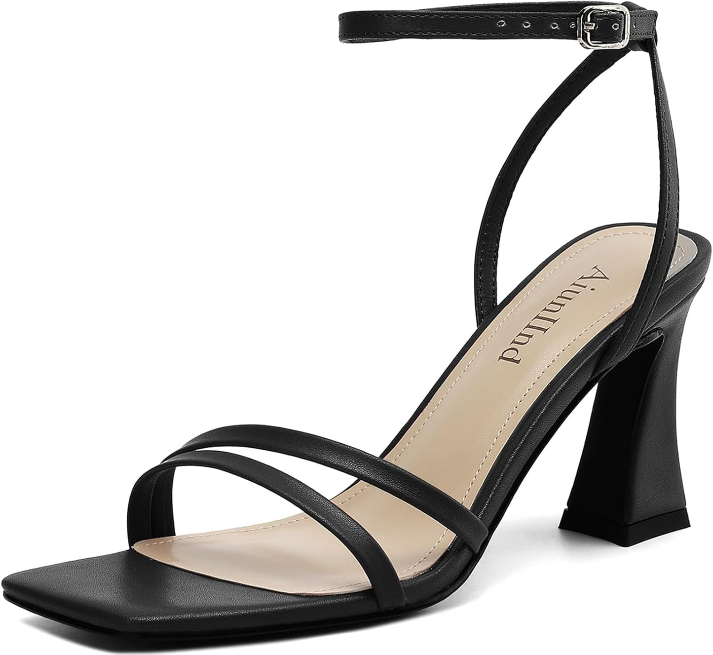 Heeled Sandals for Women with Chunky Block High Heels