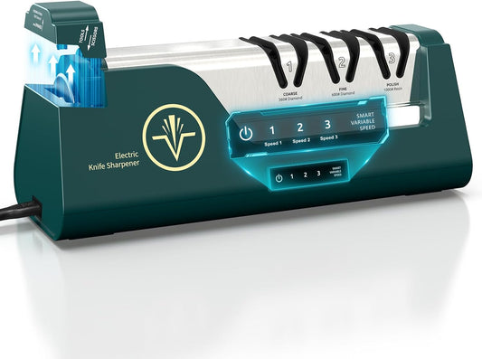 Professional Electric Knife Sharpener with Diamond Abrasives