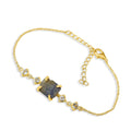 Raw Blue Sapphire Chain Bracelet - Genuine September Birthstone Gift