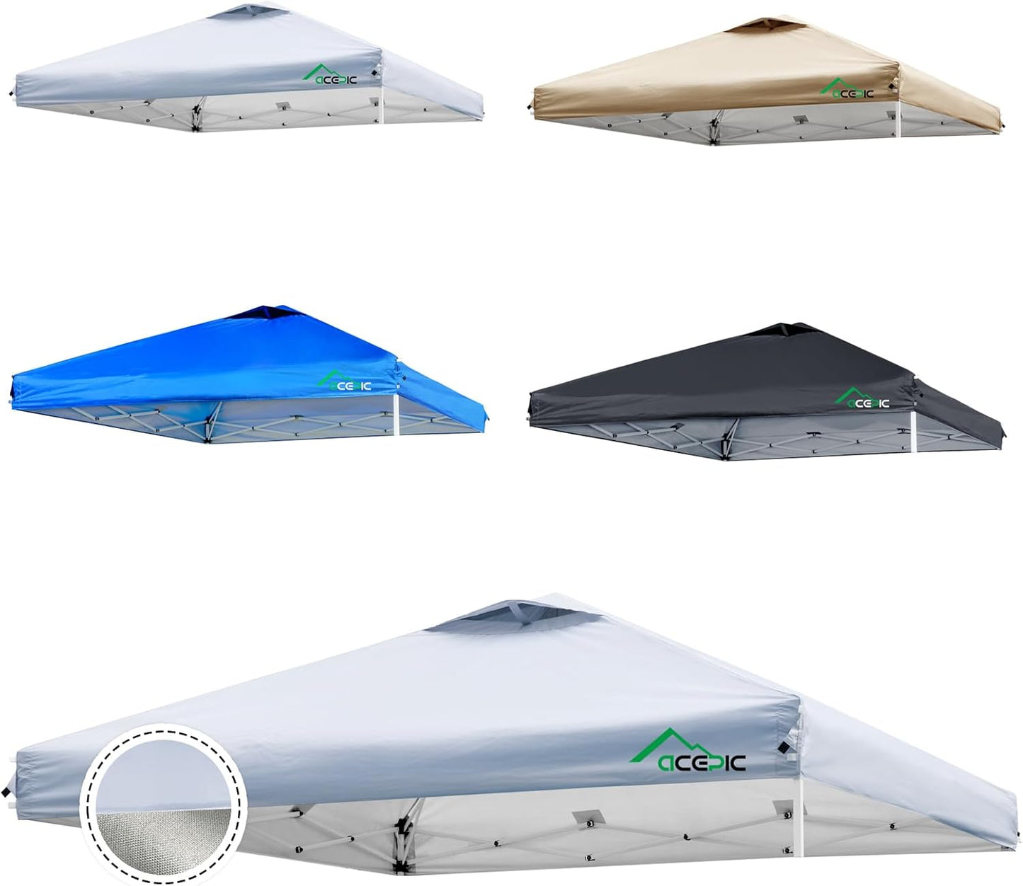 ACEPIC 10x10 Canopy Top Cover - UPF 50+ UV Protection