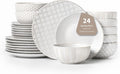 24 Piece Dinnerware Set for 8 - Elegant Stoneware for Entertaining