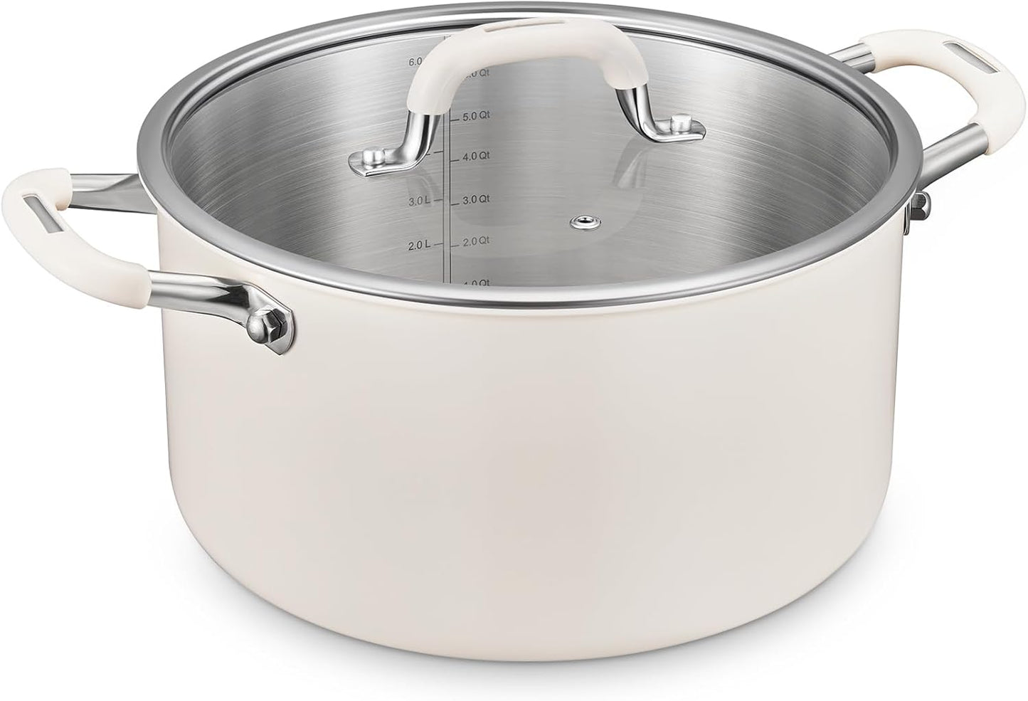 10 Quart Stock Pot with Lid for Induction Cooktop Cooking