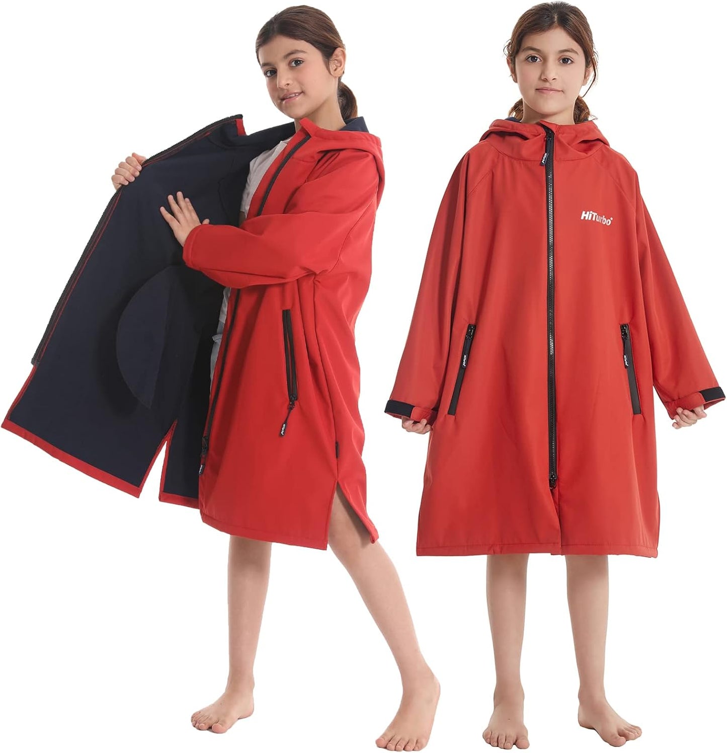 Hiturbo Kids Waterproof Swim Parka: Windproof Jacket for Youth